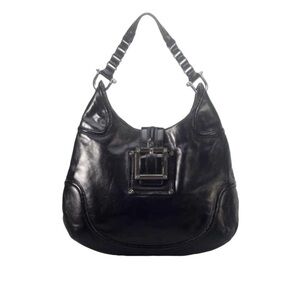 Tory Burch | Black " Horseshoe Hobo " Bag w/ Buckle Trim Handbag Bag Retail $565